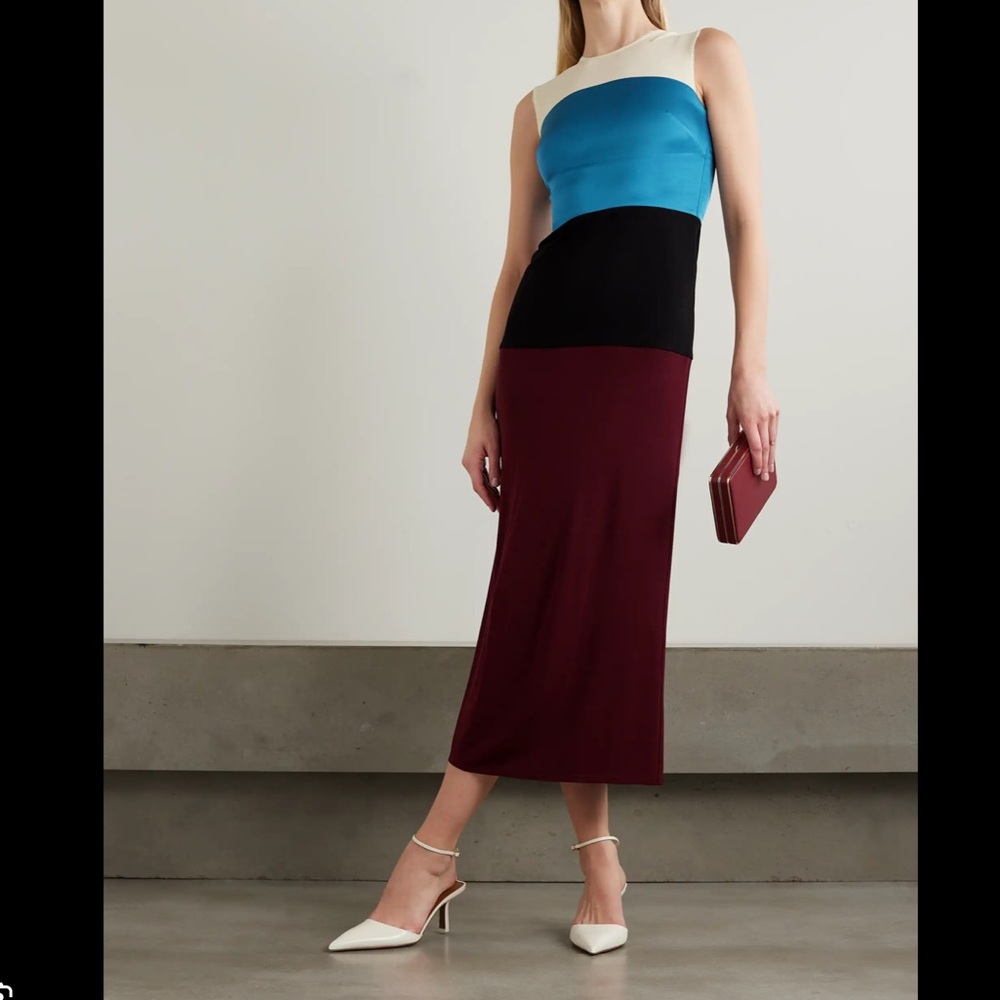 Tory Burch Colorblock Dress Size 4 Women Preppy Feminine Sleeveless Quiet Luxury